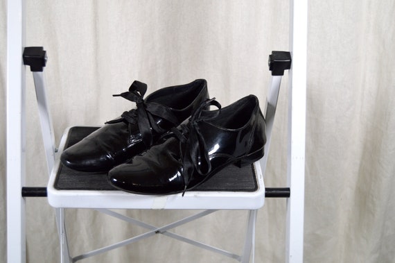 Derbies cuir vernis noir lacets rubans pointure 38 Etsy France