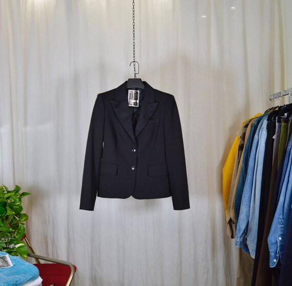 SISLEY smocking jacket / satin collar / size M - image 1