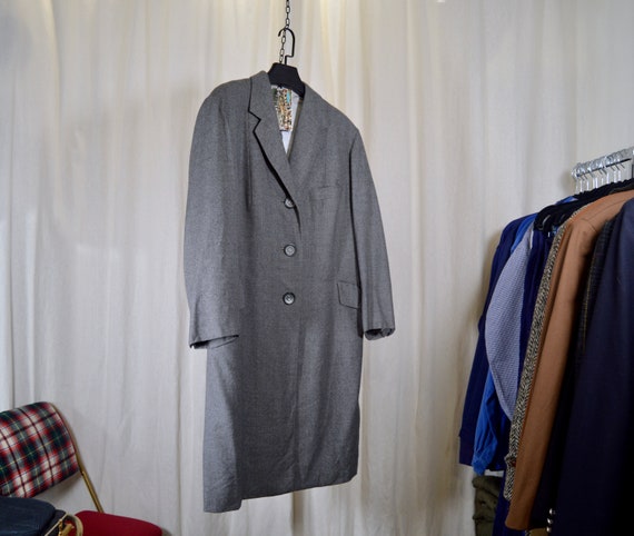 3/4 buttoned coat / gray wool fabrics / woman siz… - image 2