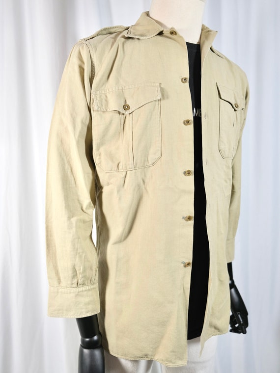 MILITARY: 70s French army shirt / men's size S - Gem