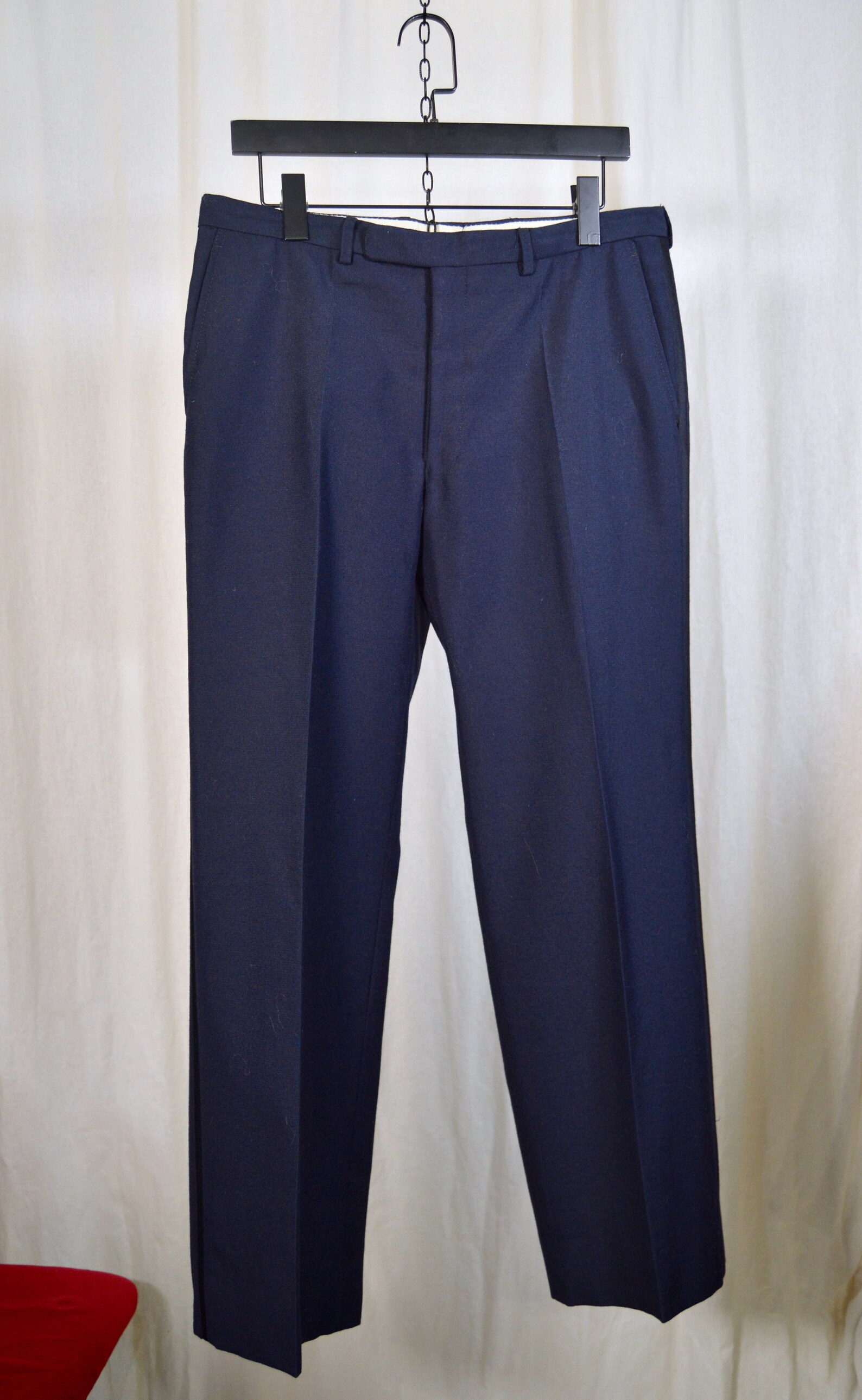 Navy blue tuxedo pants / mixed wool fabrics / satin trim / man | Etsy