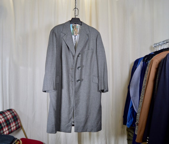 3/4 buttoned coat / gray wool fabrics / woman siz… - image 7