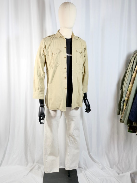 MILITARY: 70s French army shirt / men's size S - Gem