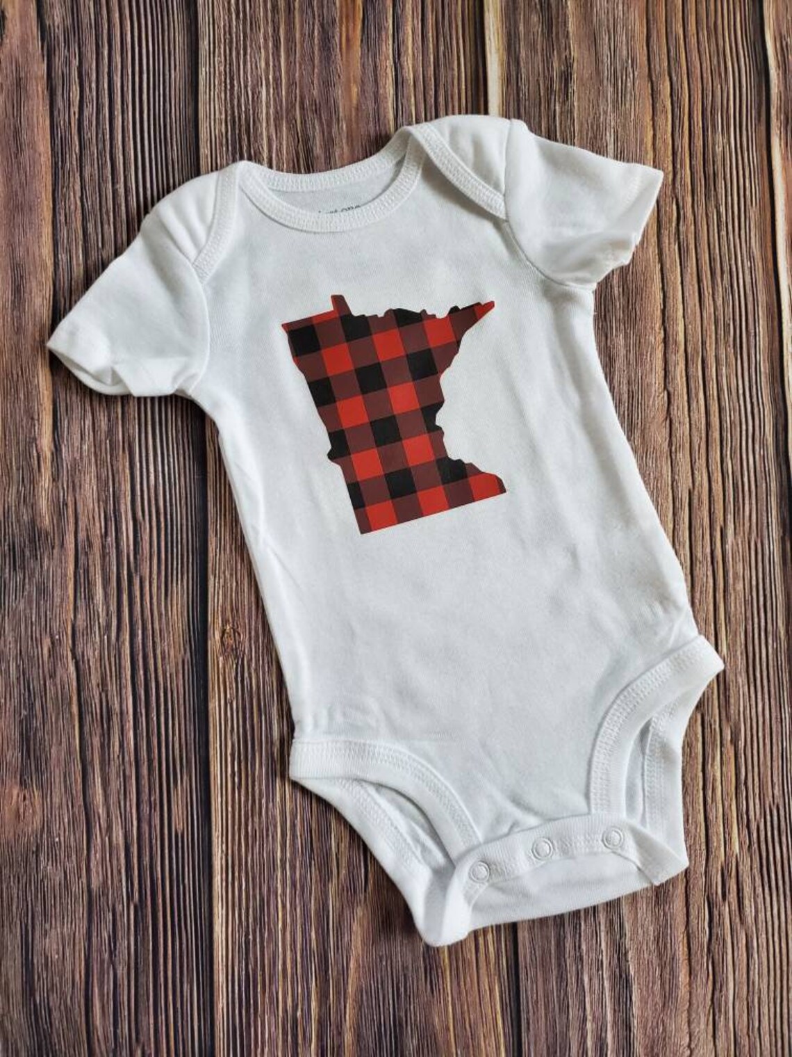 Buffalo Plaid Minnesota Baby Onesie Minnesota Onesie Etsy