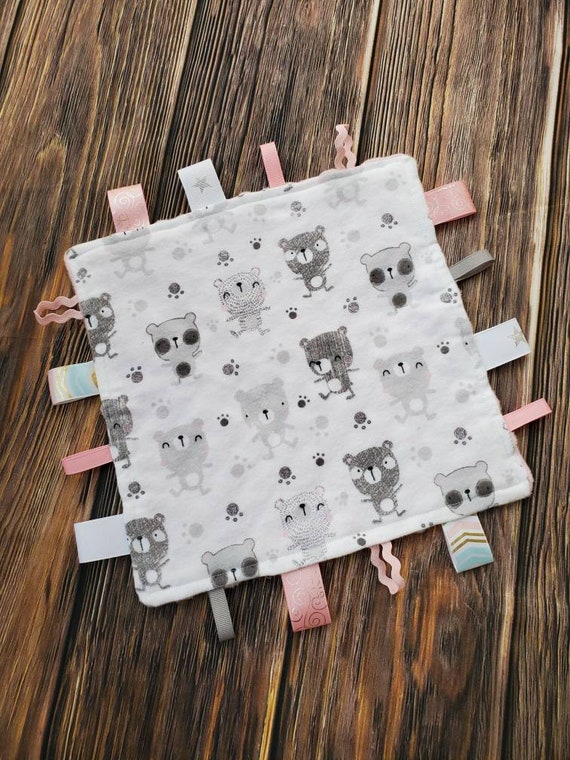 Bear Tag Blanket, Bear Lovey