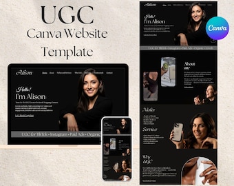 Modelo de site de portfólio UGC para Canva | Kit de mídia profissional para criadores