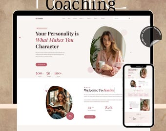 Feminine Entrepreneur Coaching WordPress Theme | Elementor Pro Sales Page Template