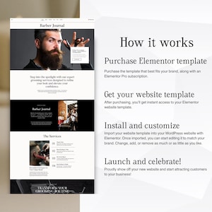 modern barber website homepage