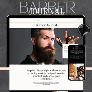 Thème de site Web WordPress pour salon de coiffure Barber Journal sur Elementor Pro