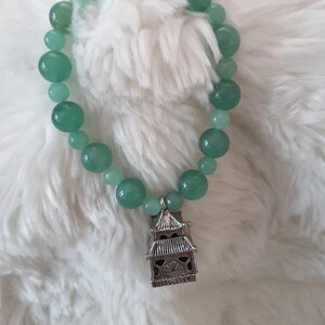 Charm Necklace Jade Glass beads