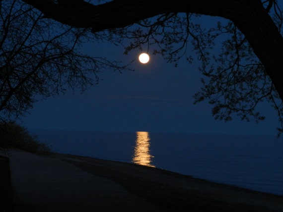 Photograph Of Full Moon Over Lake Ontario Variety Of Print Etsy