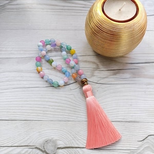 Japa mala de 45 Ágatas para códigos numéricos sagrados de agesta meditación necklace beads yoga