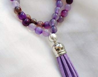 mini Japa mala 45 agates codes numériques sacrés d'agesta méditation yoga collier protection