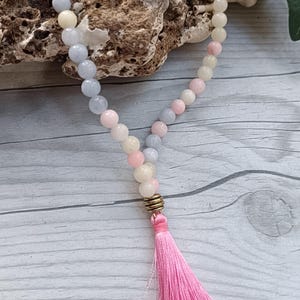 Mini japa mala 45 jade tratado para códigos numéricos sagrados agesta meditación yoga necklace protección