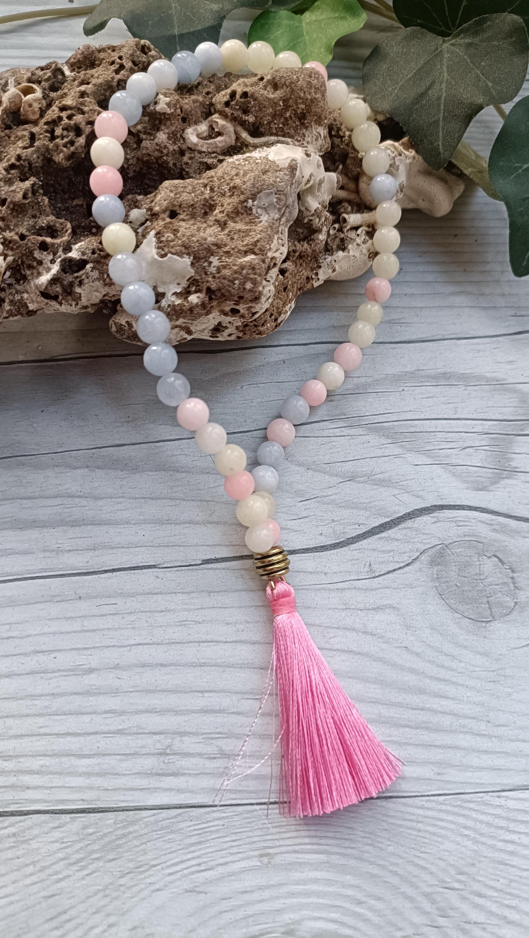 Mini Japa Mala 45 Jade für heilige Zahlencodes, Meditation, Yoga, Schutzkette