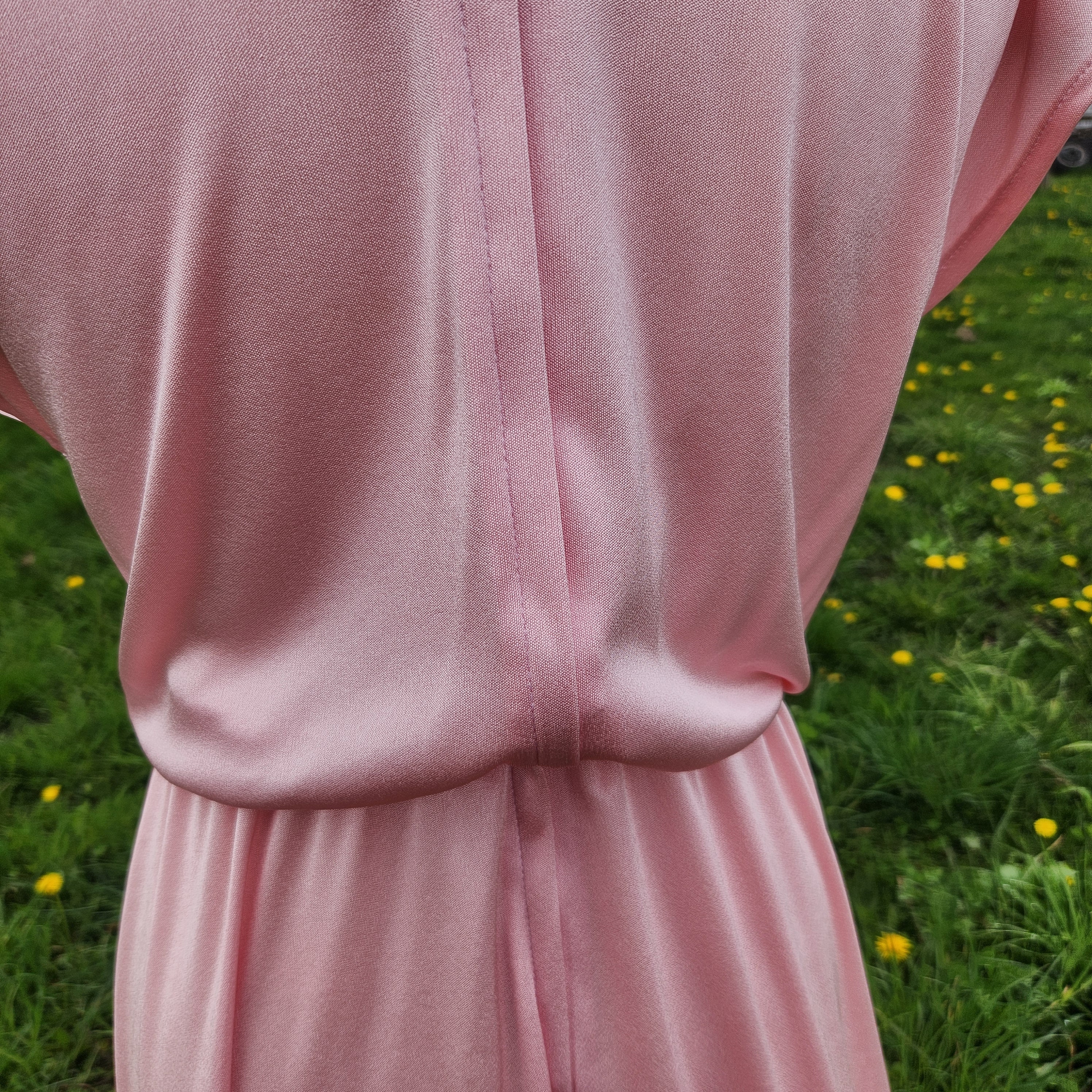 chinese dress ladies Esther Iridescent Satin Cowl Maxi Dress / Pale Pink | Meshki