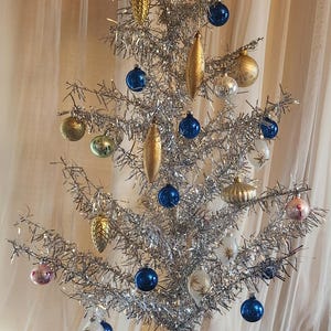 Vintage Tinsel Christmas Tree 1960 1950