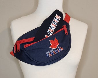 Riñonera canadiense Molson, bolso bandolera vintage de nailon, color azul cerveza Cozi Belt Bag