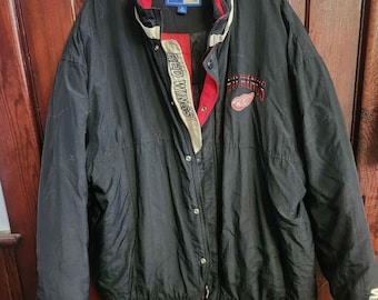 VINTAGE Detroit Red Wings Jacket Men XLarge Black Puffer Starter NHL