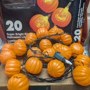 Vintage Jack O'Lantern ljusslinga, kuslig Halloweendekoration (set om 20)