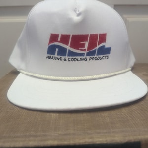 Casquette de camionneur snapback chauffante et rafraîchissante blanche Heil vintage des années 1990