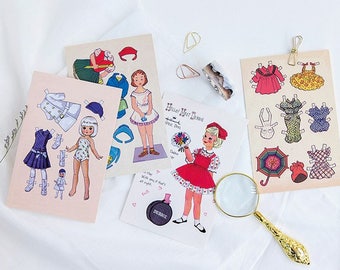 Vintage Postcards Collection (30pc) | Retro Post Cards Set | Doll Postcards Box | Old Time Postcards | Kid Craft Cards Set | Children Card