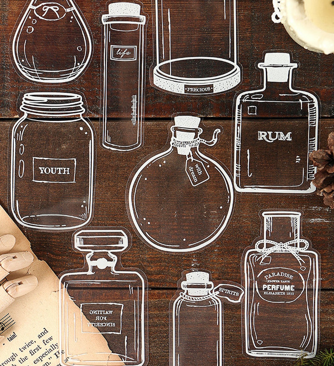 Glassware Series Stickers Pack PET Sticker Transparent Etsy