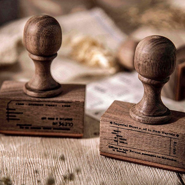 buy old stamp paper online Vintage Ticket Wooden Stamp Set | Rubber Info stamp | Old Time Wooden Rubber Seal | Scrapbook stamp | Date Notebook Stamp | Signature Stamp