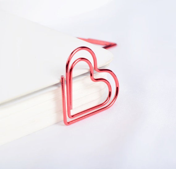 Romantic Red Heart Shape Paper Clips Romantic Red Paperclip Funny Paper  Clip Japan Paper Clip Unique Paper Clip Shape Bookmark Clip 