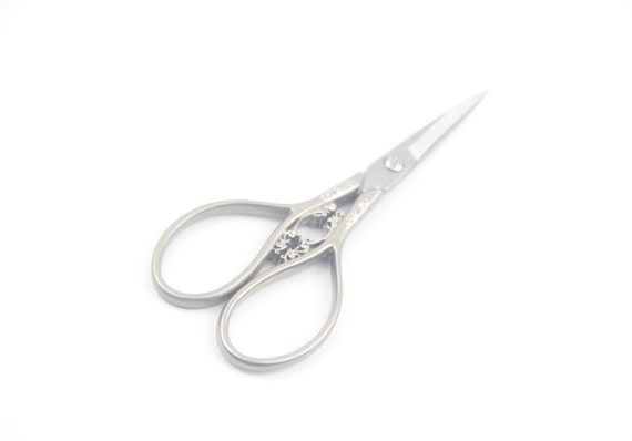 Silver Sewing Scissors With Elegant Embossing Sharp Blade Victoria