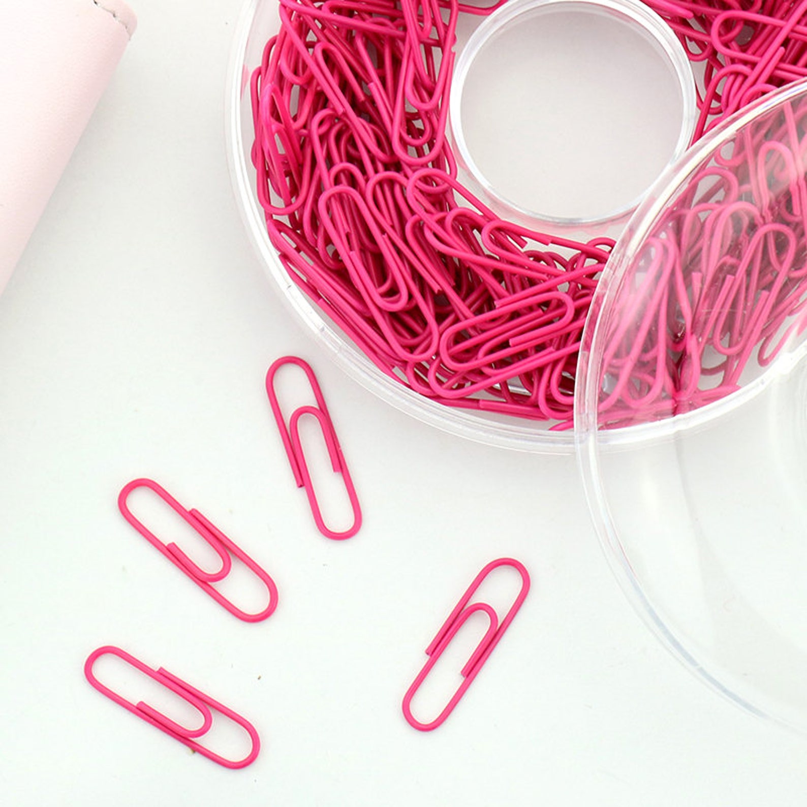Pastel Red Paper Clips 150pc Pink Paperclips Donut Paper Etsy