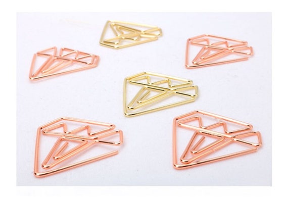 rose gold diamond paper clips golden diamond paperclip etsy unique paper clip