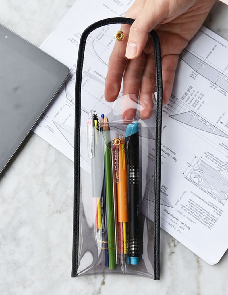 Fluorescent Transparent Pencil Case 7 Colors PVC Pencil Etsy