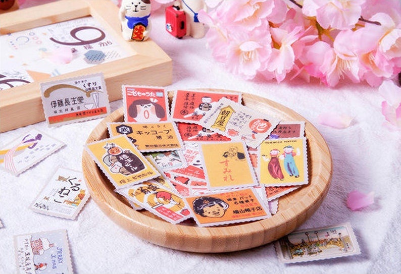 Retro Japan Stickers Pack Travel Little Sticker Japan Etsy