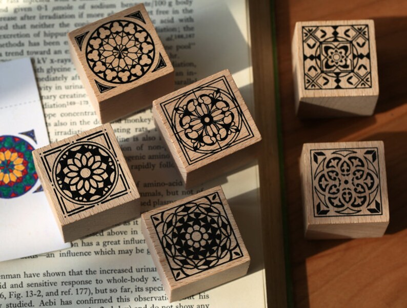 Tile Pattern Stamp Collection Tile Stamp Icon Vintage Tile Etsy