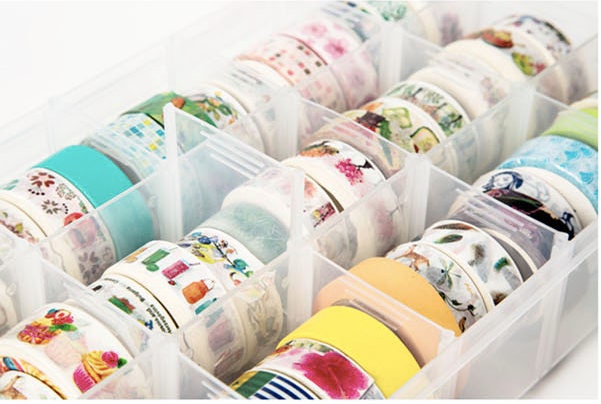 Boîte de rangement d'objets et d'artisanat à 3 niveaux avec 30  compartiments réglables pour organiser le ruban washi, les accessoires de  broderie, les bobines, les jouets pour enfants, la beauté, les ongles