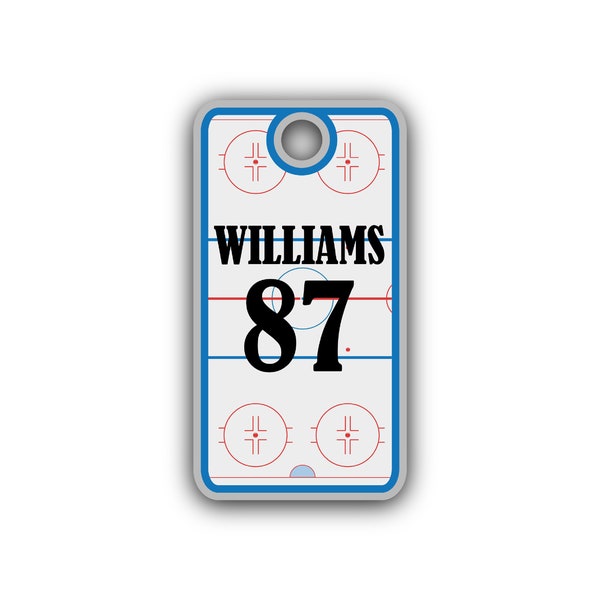 Personalized Hockey Bag Tag | Hockey Luggage Tag | Name, Numbers, and Lanyard Included | Team Orders Welcome