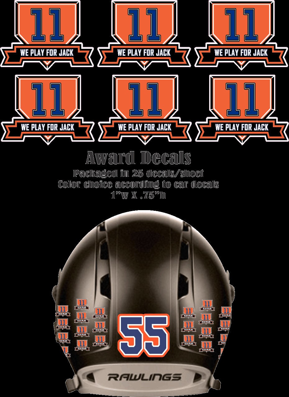 Football Helmet Award Decals Sold in Sheets of 25 Stickers Etsy