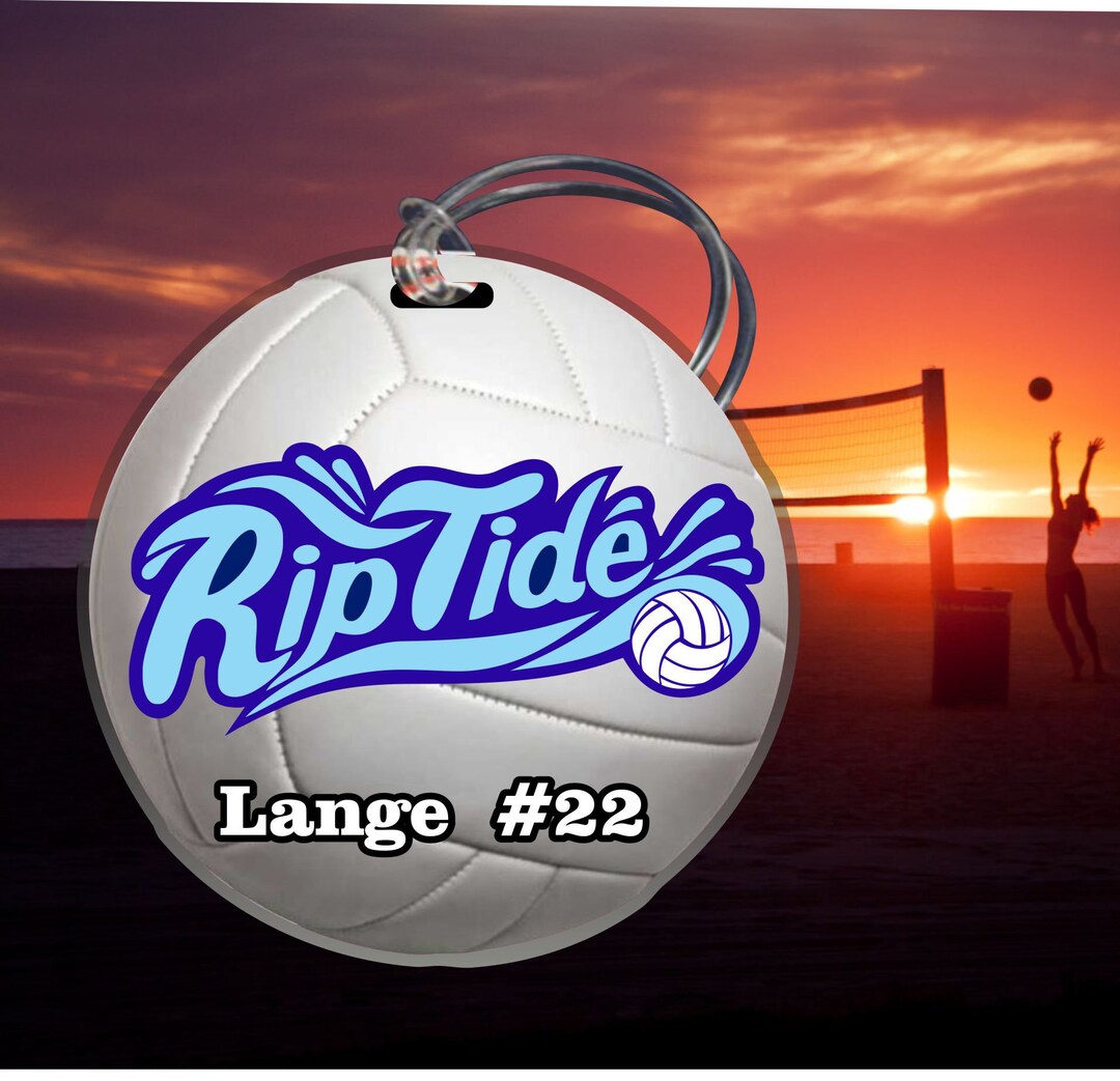 Custom Volleyball Bag Tag Volleyball Luggage Tag Personalize W/ Team