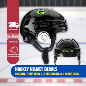 カスタムアイスホッケーヘルメットデカールステッカーパッケージには、サイドヘルメットステッカーとフロントデカール、ダイカット20ミルビニールが含まれています。チームオーダー歓迎