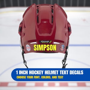 Custom Hockey Helmet Name Decals - Stickers, Hockey Gifts, Dye Cut, Tough & Durable, Team Orders Discounts , Guaranteed All Season Long