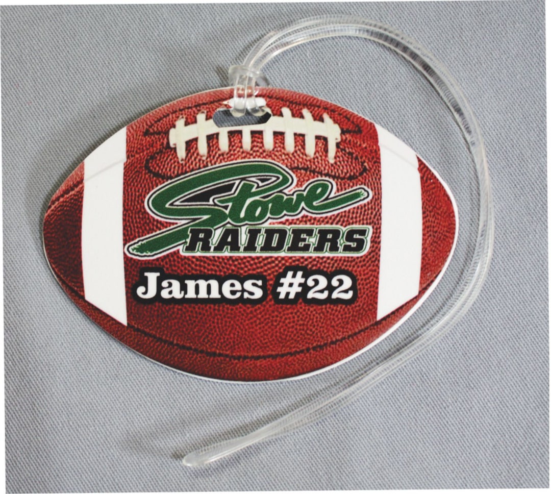 Custom Football Bag Tag Custom Football Equipment Bag Tag Etsy