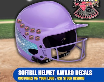 Prêmio do capacete do softball & decalques do orgulho adesivos redondos | Adesivos de orgulho para times de beisebol, softball, lacrosse, hóquei e futebol | Vem folhas de 25