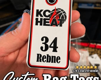 Custom Softball Team Bag Tags | Designed w/ Team Logo, Colors, Names & Numbers | Team Discounts Available | No Minimum | Cool Softball Gifts