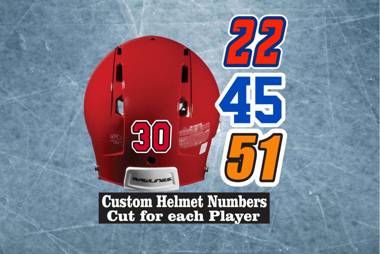 Custom 1 1/2 Inch Individual Helmet Numbers Dye Cut for Each Etsy