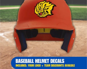 Calcomanías personalizadas para cascos de béisbol / Pegatinas para cascos de softbol / Descuentos en cascos de equipo para equipos de béisbol y softbol / imprimimos una pegatina