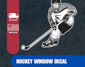 Custom Hockey Car Decal, personalized your name & number, Hockey Mom Grandma Gifts, High Quality Sticker, No Minimum, Team Discounts
