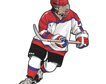Custom Hockey Car Decal, Personalized Name & Number, Team Gift
