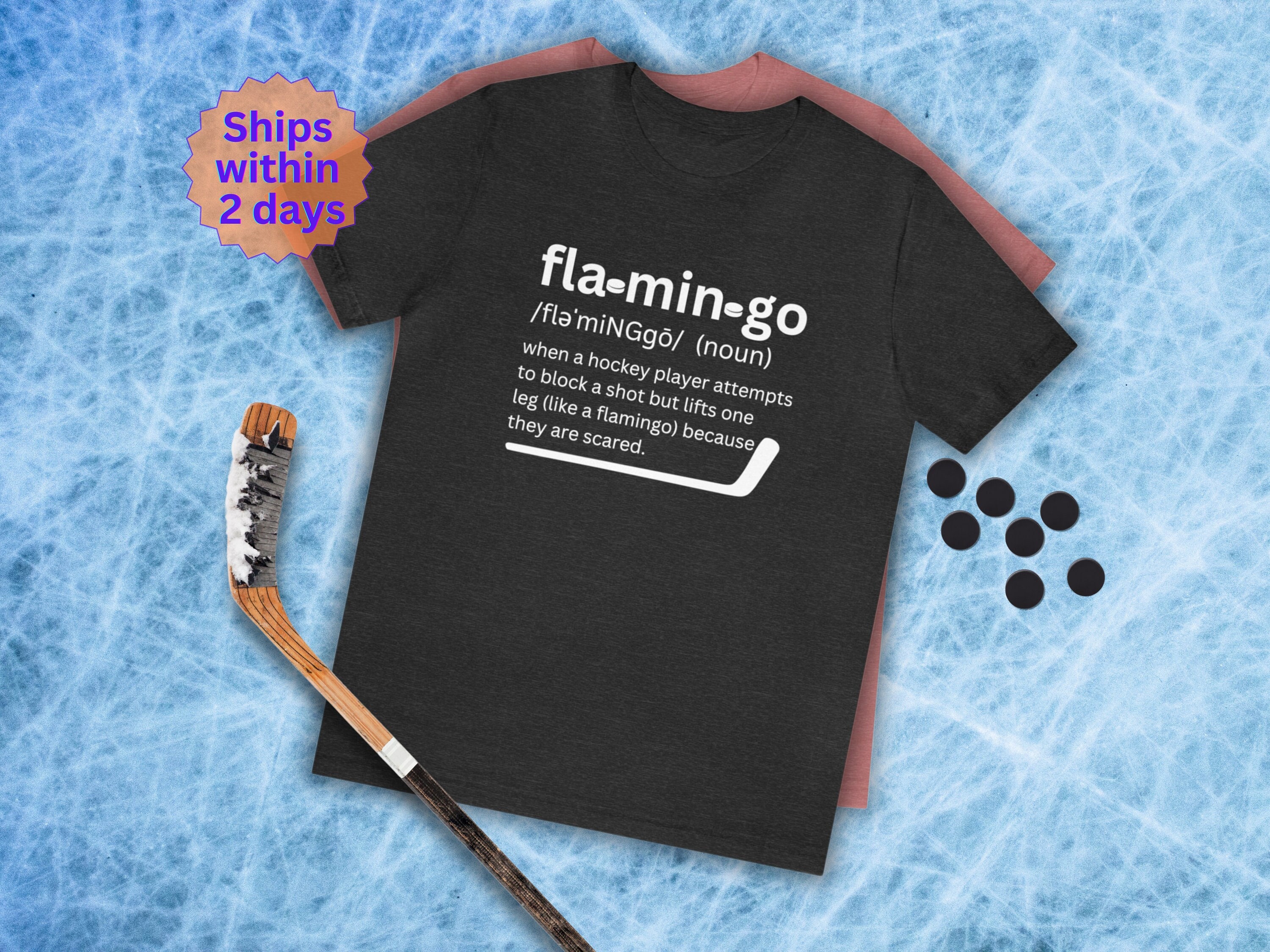 Funny Hockey Game Day Shirt/Gifts for Men Mom Dad Coach Team/Hockey Sweatshirts Available | Hockey Slang Term "flamingo" Explained