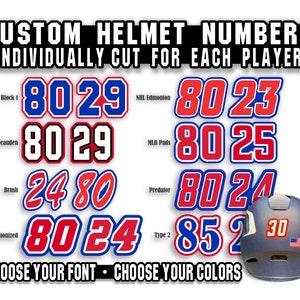 Custom 1 1/2 inch Individual Helmet Numbers Dye Cut for each player | football numbers | baseball numbers | hockey helmets | Lacrosse Number